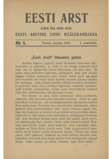 					View 2020: Eesti Arst I aastakäik No 1 1922
				