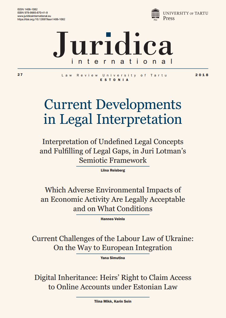 					View Vol. 27 (2018): Current Developments in Legal Interpretation
				