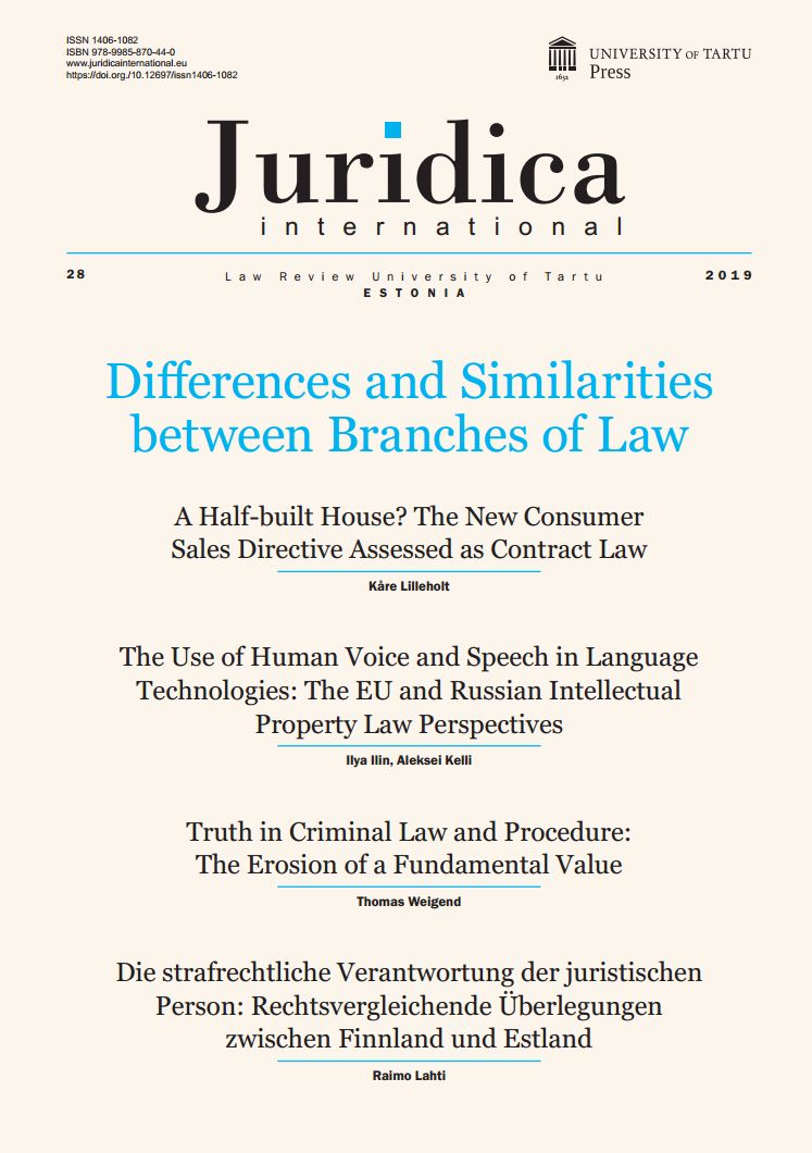 					View Vol. 28 (2019): Differences and Similarities between Branches of Law
				