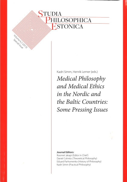 					View Vol. 6.2 (2013) "Medical Philosophy and Medical Ethics in the Nordic and the Baltic Countries" (eds) K. Simm & H. Lerner
				