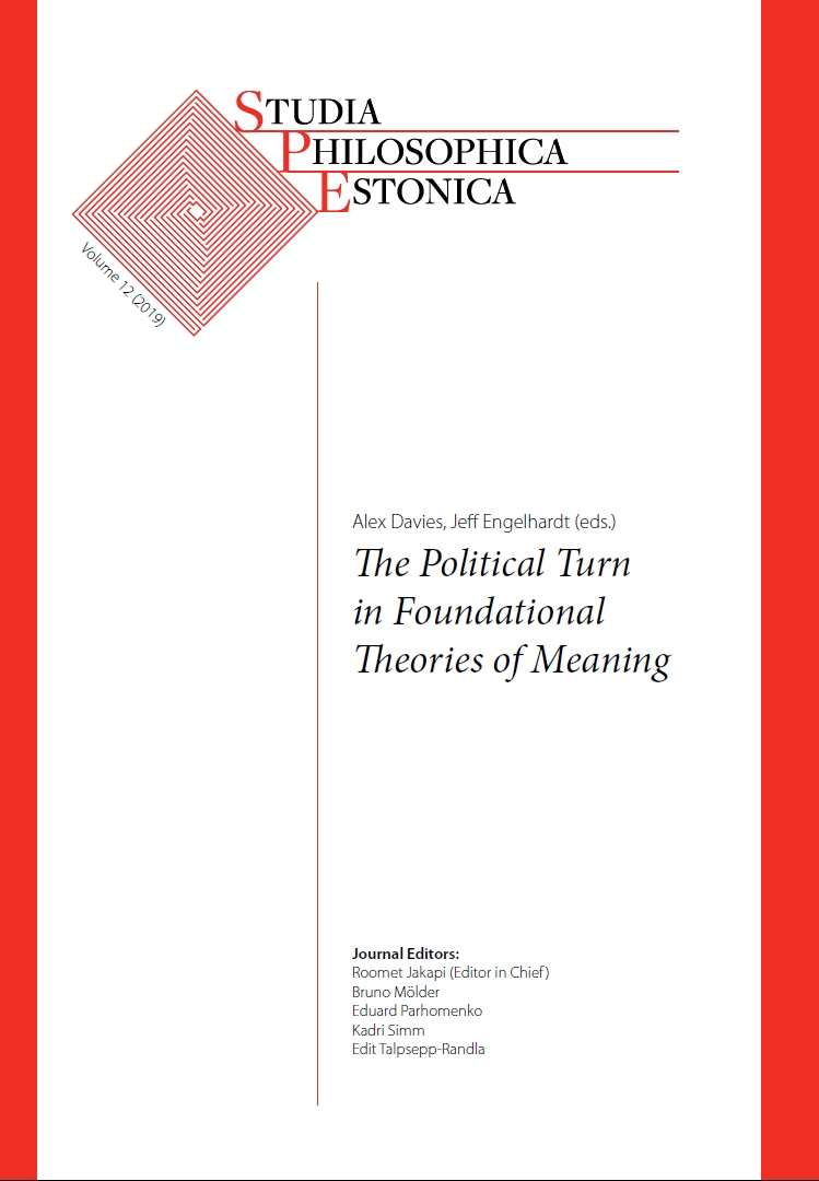 					View Vol. 12 (2019) "The Political Turn in Foundational Theories of Meaning", (eds) Alex Davies, Jeff Engelhardt
				