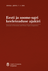 Eesti ja soome-ugri keeleteaduse ajakiri. Journal of Estonian and Finno-Ugric Linguistics