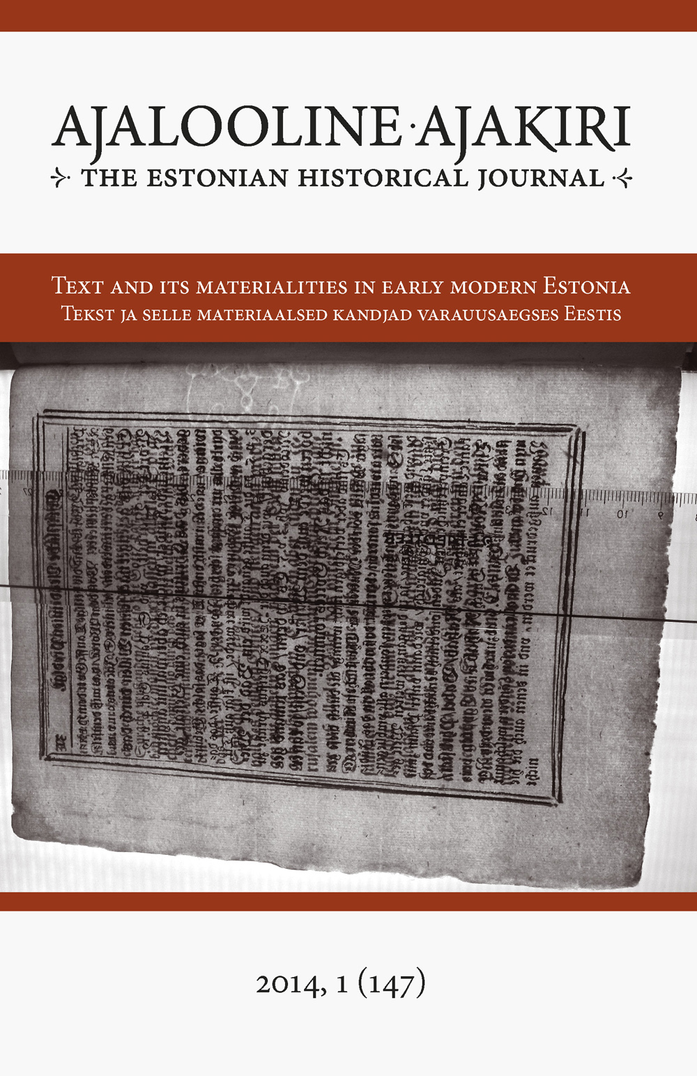 					View No. 1 (2014): Text and its materialities in early modern Estonia
				