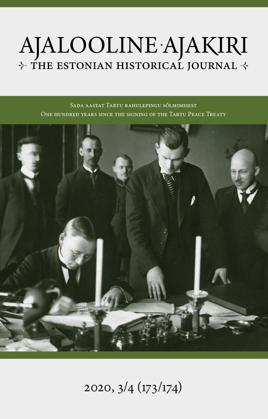 					View Vol. 173 No. 3/4 (2020): One hundred years since the signing of the Tarty Peace Treaty
				
